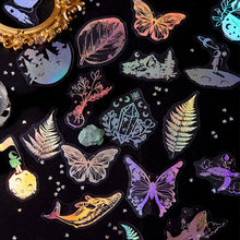 Load image into Gallery viewer, 45pcs Laser Effect Moon Butterfly Decorative Stickers Bronzing PET Labels for Journal Diary Scrapbooking DIY Stickers Stationery Supplies
