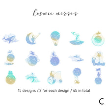 Load image into Gallery viewer, 45pcs Laser Effect Moon Butterfly Decorative Stickers Bronzing PET Labels for Journal Diary Scrapbooking DIY Stickers Stationery Supplies
