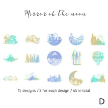 Load image into Gallery viewer, 45pcs Laser Effect Moon Butterfly Decorative Stickers Bronzing PET Labels for Journal Diary Scrapbooking DIY Stickers Stationery Supplies
