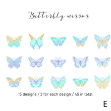 Load image into Gallery viewer, 45pcs Laser Effect Moon Butterfly Decorative Stickers Bronzing PET Labels for Journal Diary Scrapbooking DIY Stickers Stationery Supplies
