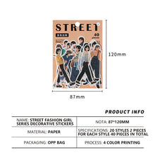 Load image into Gallery viewer, 40pcs Fashion Street Girl Decorative Stickers DIY Scrapbooking Labels Diary Journal Album Decoration Stickers Stationery Supplies
