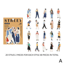 Load image into Gallery viewer, 40pcs Fashion Street Girl Decorative Stickers DIY Scrapbooking Labels Diary Journal Album Decoration Stickers Stationery Supplies
