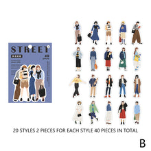 Load image into Gallery viewer, 40pcs Fashion Street Girl Decorative Stickers DIY Scrapbooking Labels Diary Journal Album Decoration Stickers Stationery Supplies
