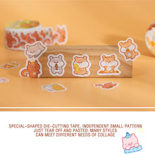 Load image into Gallery viewer, 100PCS/Roll Kawaii Cloud Zoo Masking Washi Tape Cute Cat Penguin Decorative Sticker Tape DIY Scrapbooking Label
