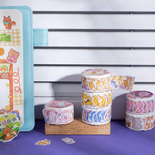 Load image into Gallery viewer, 100PCS/Roll Kawaii Cloud Zoo Masking Washi Tape Cute Cat Penguin Decorative Sticker Tape DIY Scrapbooking Label
