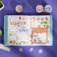 Load image into Gallery viewer, 100PCS/Roll Kawaii Cloud Zoo Masking Washi Tape Cute Cat Penguin Decorative Sticker Tape DIY Scrapbooking Label
