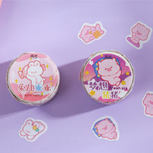 Load image into Gallery viewer, 100PCS/Roll Kawaii Cloud Zoo Masking Washi Tape Cute Cat Penguin Decorative Sticker Tape DIY Scrapbooking Label
