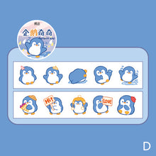Load image into Gallery viewer, 100PCS/Roll Kawaii Cloud Zoo Masking Washi Tape Cute Cat Penguin Decorative Sticker Tape DIY Scrapbooking Label
