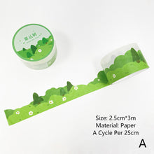 Load image into Gallery viewer, 25mm*3m Forest Cloud Series Decorative Adhesive Tape Flower Tree Masking Washi Tape Scrapbooking Decoration Tapes
