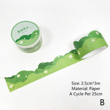 Load image into Gallery viewer, 25mm*3m Forest Cloud Series Decorative Adhesive Tape Flower Tree Masking Washi Tape Scrapbooking Decoration Tapes
