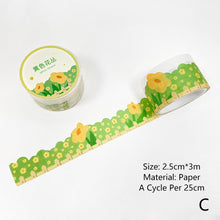 Load image into Gallery viewer, 25mm*3m Forest Cloud Series Decorative Adhesive Tape Flower Tree Masking Washi Tape Scrapbooking Decoration Tapes
