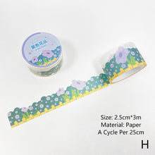 Load image into Gallery viewer, 25mm*3m Forest Cloud Series Decorative Adhesive Tape Flower Tree Masking Washi Tape Scrapbooking Decoration Tapes
