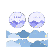 Load image into Gallery viewer, 25mm*3m Star Cloud Series Decorative Adhesive Tape Sunshine NIght Cloud Masking Washi Tape Scrapbooking Decoration Tapes
