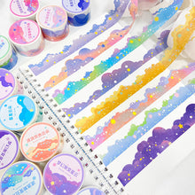 Load image into Gallery viewer, 25mm*3m Star Cloud Series Decorative Adhesive Tape Sunshine NIght Cloud Masking Washi Tape Scrapbooking Decoration Tapes
