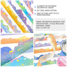 Load image into Gallery viewer, 25mm*3m Star Cloud Series Decorative Adhesive Tape Sunshine NIght Cloud Masking Washi Tape Scrapbooking Decoration Tapes
