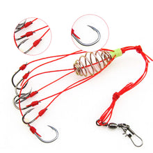 Load image into Gallery viewer, 4Pcs/Lot 6 Hooks Explosion Fishing Hook Fishing Lure Bait Trap Feeder Cage Sharp Fishing Hook with Stainless Steel Springs
