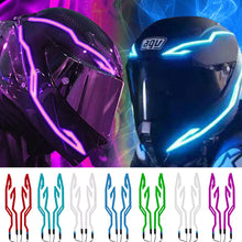Load image into Gallery viewer, 4 Flashing Warning Lights Waterproof Motorcycle Bike Helmet LED cold light Strip Sticker Night Riding Helmet Kit

