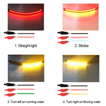Load image into Gallery viewer, Motorcycle Light Bar Strip Tail Brake Stop Flowing Water Turn Signal Light 60/90/120 LED Integrated SMD Red Amber Color
