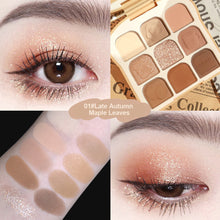 Load image into Gallery viewer, 9 Colors Eyeshadow Pearly Matte Earth Color Eyeshadow Palette Shiny Sequins Eye Shadow Eye Pigments Long Lasting Makeup
