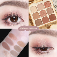 Load image into Gallery viewer, 9 Colors Eyeshadow Pearly Matte Earth Color Eyeshadow Palette Shiny Sequins Eye Shadow Eye Pigments Long Lasting Makeup
