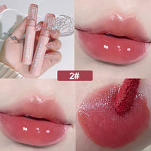 Load image into Gallery viewer, Cherry Pink Mirror Water Lip Gloss Lip Glaze Transparent Glass Lip Oil Waterproof Liquid Lipstick Nude Brown Clear Tint Makeup
