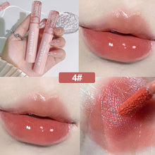 Load image into Gallery viewer, Cherry Pink Mirror Water Lip Gloss Lip Glaze Transparent Glass Lip Oil Waterproof Liquid Lipstick Nude Brown Clear Tint Makeup
