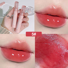 Load image into Gallery viewer, Cherry Pink Mirror Water Lip Gloss Lip Glaze Transparent Glass Lip Oil Waterproof Liquid Lipstick Nude Brown Clear Tint Makeup
