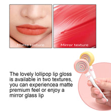 Load image into Gallery viewer, Sweet Dream Girl Candy Velvet Lip Glaze Cute Lollipop Matte Easy To Color Matte Long Lasting Lip Glaze Women Makeup Lip Gloss
