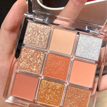 Load image into Gallery viewer, Transparent Nine-color Acrylic Eyeshadow Tray Pearly Eyeshadow Brighten Beauty Eyes Makeup Cosmetics
