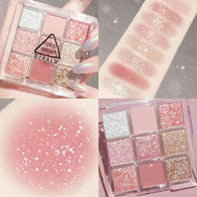 Load image into Gallery viewer, Transparent Nine-color Acrylic Eyeshadow Tray Pearly Eyeshadow Brighten Beauty Eyes Makeup Cosmetics
