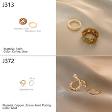 Load image into Gallery viewer, 2pcs/set Fashion Vintage Pearl Ring Simple Hollow Geometric Rings Women Jewelry Gift
