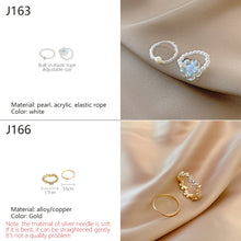 Load image into Gallery viewer, 2pcs/set Fashion Vintage Pearl Ring Simple Hollow Geometric Rings Women Jewelry Gift
