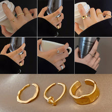 Load image into Gallery viewer, 3pcs/set Fashion Vintage Pearl Ring Simple Hollow Geometric Rings Women Jewelry Gift
