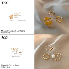 Load image into Gallery viewer, 3pcs/set Fashion Vintage Pearl Ring Simple Hollow Geometric Rings Women Jewelry Gift
