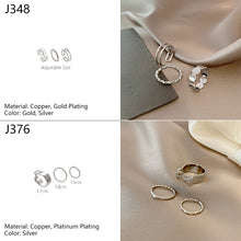 Load image into Gallery viewer, 3pcs/set Fashion Vintage Pearl Ring Simple Hollow Geometric Rings Women Jewelry Gift
