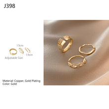 Load image into Gallery viewer, 3pcs/set Fashion Vintage Pearl Ring Simple Hollow Geometric Rings Women Jewelry Gift
