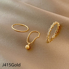 Load image into Gallery viewer, 3pcs/set Fashion Vintage Pearl Ring Simple Hollow Geometric Rings Women Jewelry Gift
