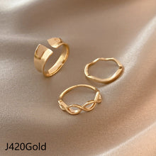 Load image into Gallery viewer, 3pcs/set Fashion Vintage Pearl Ring Simple Hollow Geometric Rings Women Jewelry Gift
