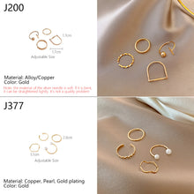 Load image into Gallery viewer, 4pcs/set Fashion Vintage Pearl Ring Simple Hollow Geometric Rings Women Jewelry Gift
