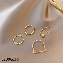 Load image into Gallery viewer, 4pcs/set Fashion Vintage Pearl Ring Simple Hollow Geometric Rings Women Jewelry Gift
