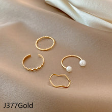 Load image into Gallery viewer, 4pcs/set Fashion Vintage Pearl Ring Simple Hollow Geometric Rings Women Jewelry Gift
