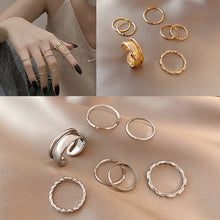 Load image into Gallery viewer, 7pcs/set Fashion Vintage Pearl Ring Simple Hollow Geometric Rings Women Jewelry Gift
