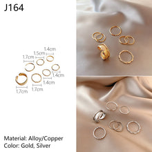 Load image into Gallery viewer, 7pcs/set Fashion Vintage Pearl Ring Simple Hollow Geometric Rings Women Jewelry Gift
