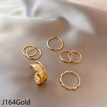 Load image into Gallery viewer, 7pcs/set Fashion Vintage Pearl Ring Simple Hollow Geometric Rings Women Jewelry Gift
