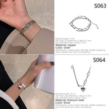 Load image into Gallery viewer, Korean Version Vintage Pearl Bracelet Titanium Steel Geometric Bracelet Elegant Jewelry Gift
