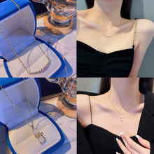 Load image into Gallery viewer, Korean Version Ins Titanium Steel Necklace Pearl Pendant Collarbone Chain Jewelry Accessories Gift
