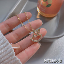 Load image into Gallery viewer, Fasion Women Vintage Titanium Steel Necklace Pearl Pendant Clavicle Chain Jewelry Accessories Gift
