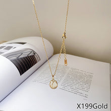 Load image into Gallery viewer, Fasion Women Vintage Titanium Steel Necklace Pearl Pendant Clavicle Chain Jewelry Accessories Gift
