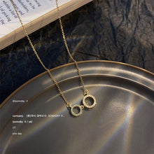 Load image into Gallery viewer, Fasion Women Vintage Titanium Steel Necklace Pearl Pendant Clavicle Chain Jewelry Accessories Gift
