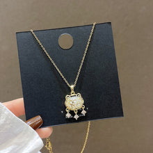 Load image into Gallery viewer, Fasion Women Vintage Titanium Steel Necklace Pearl Pendant Clavicle Chain Jewelry Accessories Gift
